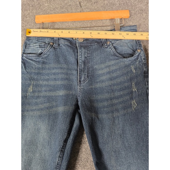 Stitches & Rivets Mens Blue Wash Slim Fit Jeans Size 32x30 Distressed Detail - Picture 3 of 8